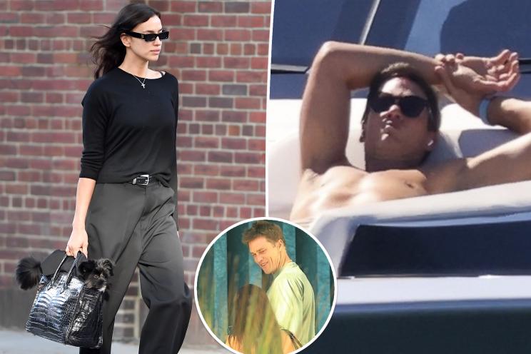 Irina Shayk carries dog in her Birkin in NYC while Tom Brady lounges on yacht in Miami