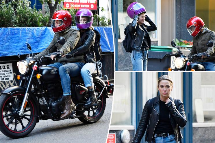 Amy Robach and T.J. Holmes go on motorcycle joyride through NYC